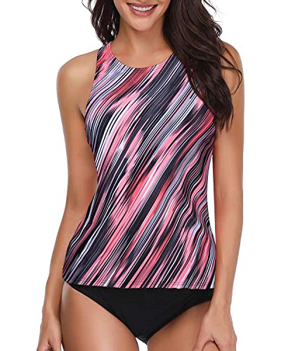 Image of Holipick Tankini Swimsuits for Women Two Piece High Neck Bathing Suit