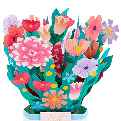 Hallmark Cartão Pop Up Paper Wonder (buquê de flores coloridas) para o dia das mães, primavera, aniv