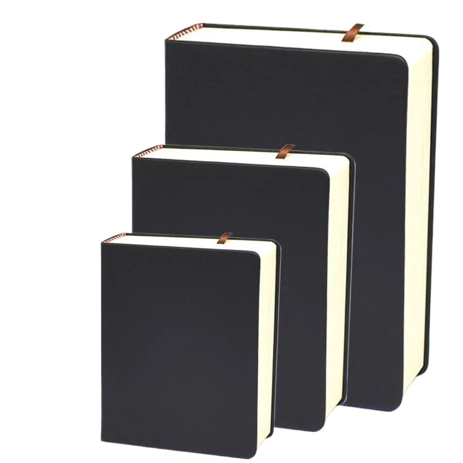 Quaderni con Copertina Morbida, quaderni Super Spessi, Agenda, Planner, 660 Pagine, Interno Bianco, in Similpelle, Copertina Morbida, diario, quaderno per Schizzi, cancelleria (Nero A6)