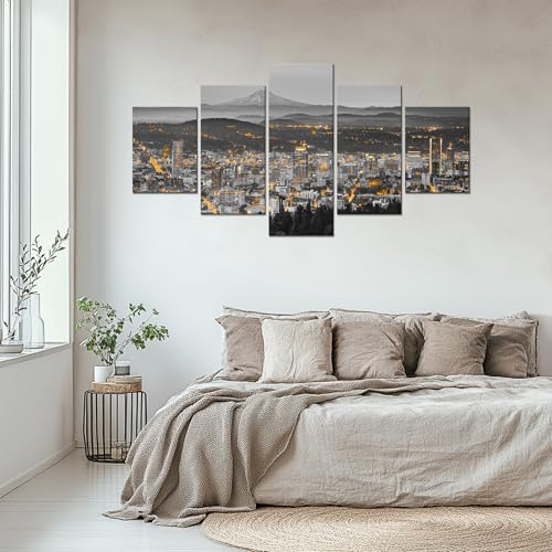 Cawpom Oregon Wall Art Mt Hood Pictures Portland Cityscape(60x32 inches) by Cawpom - Used condition - Image 3