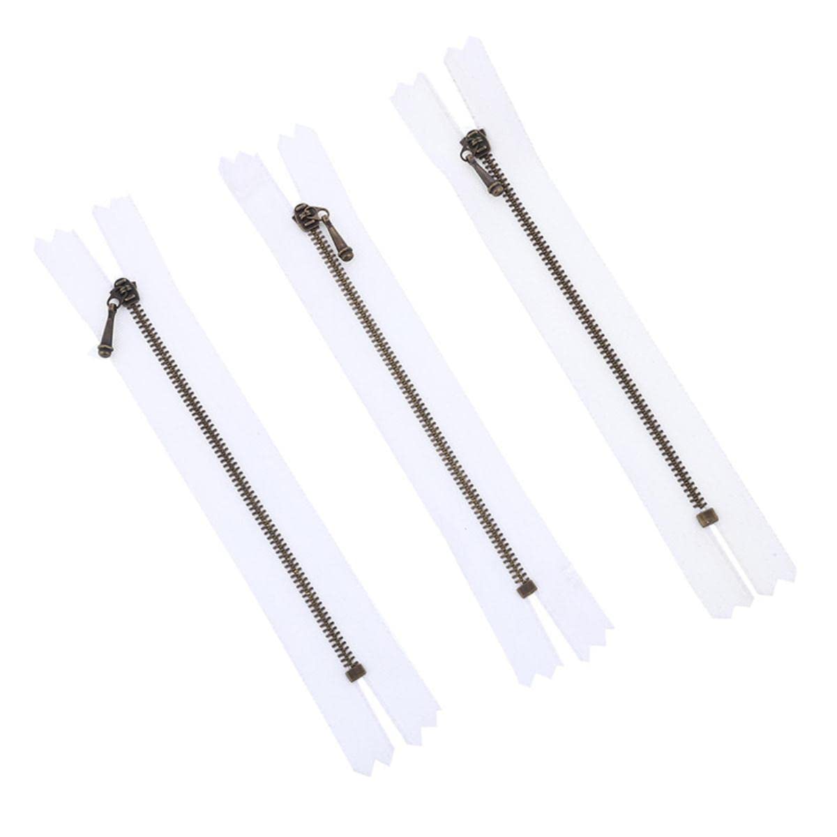 Estrattore Ziper, fissatore di cerniere, Sliders Zipper,Sewing Zips,Ended Zip Fasteners,3pcs Mini Zipper Doll Clothing Zipper DIY Handmade Sewing Zippers for Bags Scrapbooking Garment