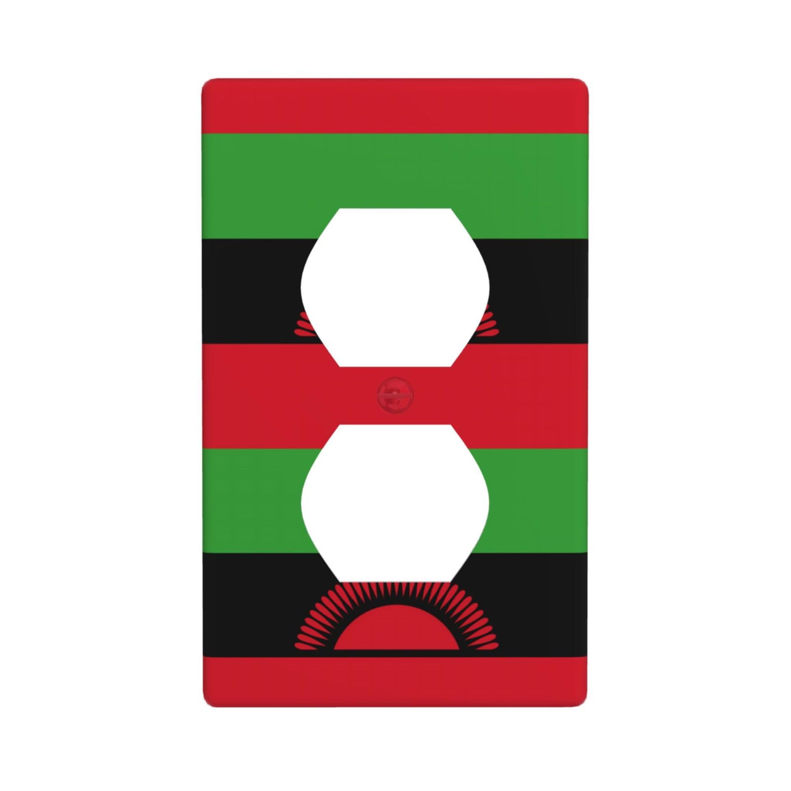 Flag of Malawi Decorative Switch Plate Cover-Unbreakable Polycarbonate Wall Plate for Home Office, 1 Gang with Screws