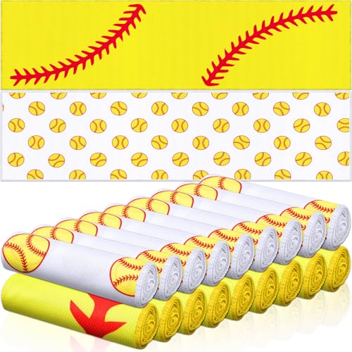 FuWeave 18 Pcs Sports Cooling Towels 40 x 12 Inch Baseball Basketball Softball Breathable Soccer Football Volleyball Microfiber Ice Towel Fast Drying Party Favors Team Gift (Softball)