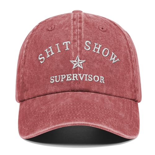 Funny Hats Shit Show Supervisor Hat for Men Women White Elephant Gifts for Coworkers Friends