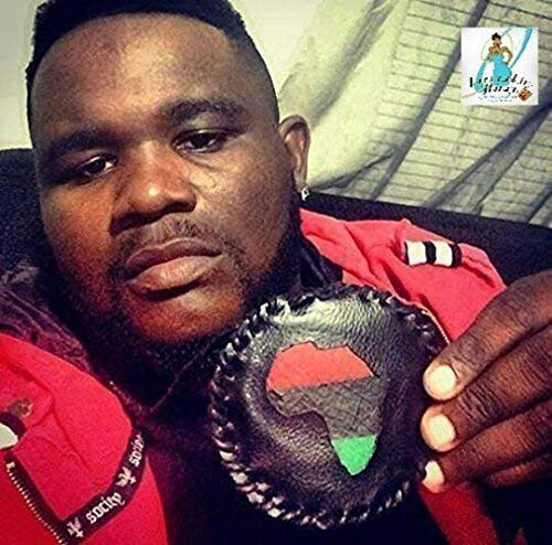 Miniatura 2 de Brownskin Things Africa Medallion Necklace, Faux Leather 90s Africa Medallion, Old School Hip Hop Accessories, RGB Flag, Handmade