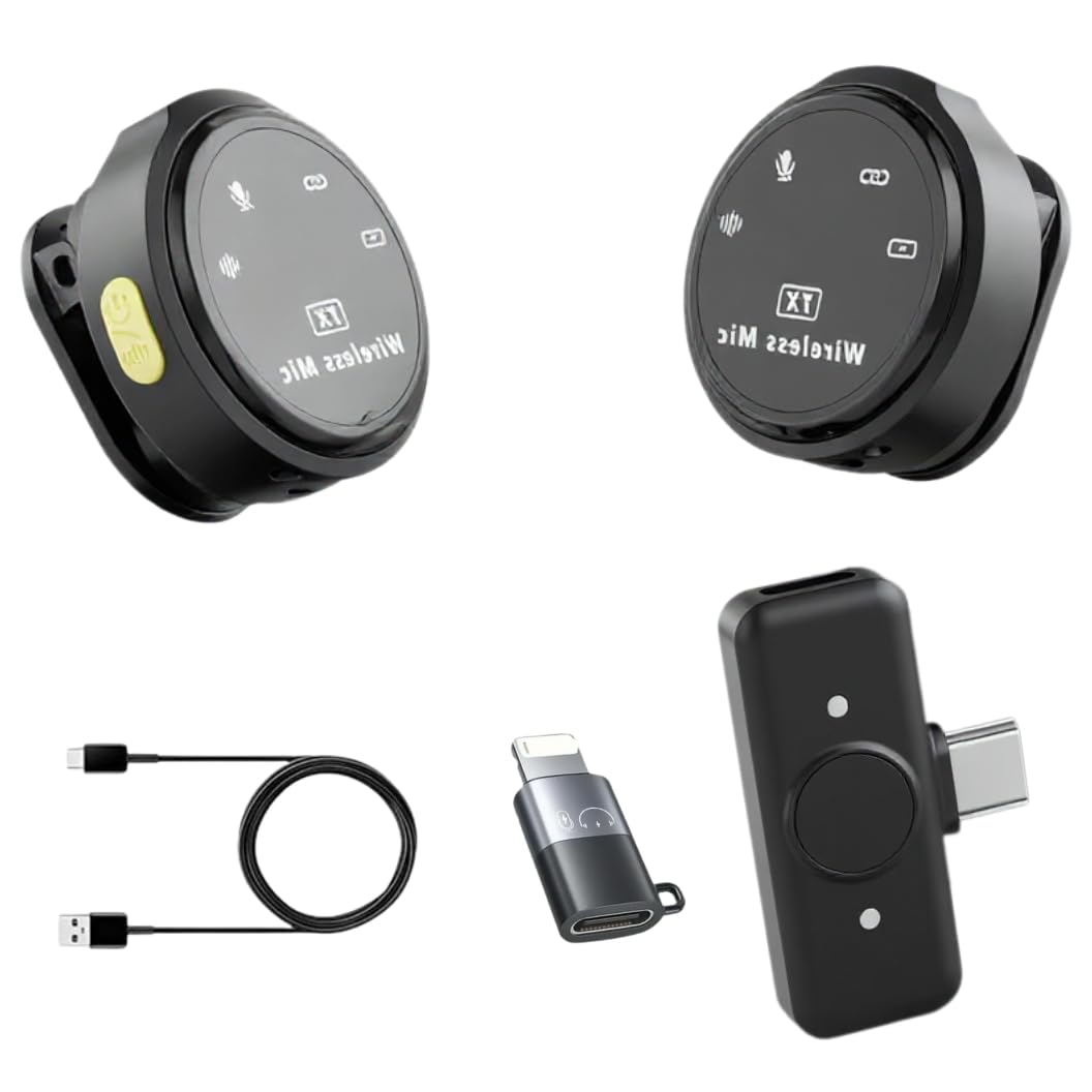 GADGETSWEAR Dual Wireless Lavalier Microphone Q8 for YouTube, Vlogging & Podcasting, TikTok, Noise Cancellation, Plug & Play Clip-On Mic, Type-C Android & iOS, Ideal for Video Recording, Reel-picture-23