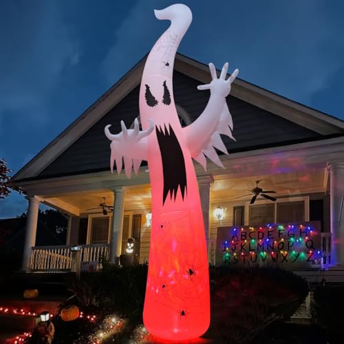 GOOSH 12 FT Halloween Inflatables Ghost Outdoor Decorations Blow ...