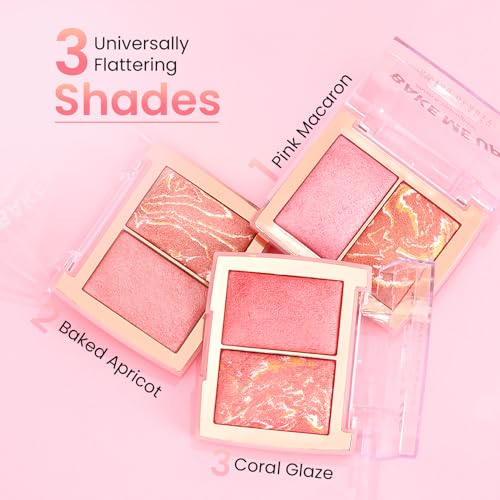 Image of Swiss Beauty Bake Me Up Blush & Highlighter | 2-In-1 Baked Formula | Highly Pigmented | Long-Lasting | 3 Shades | Shade- Baked Apricot, 12g