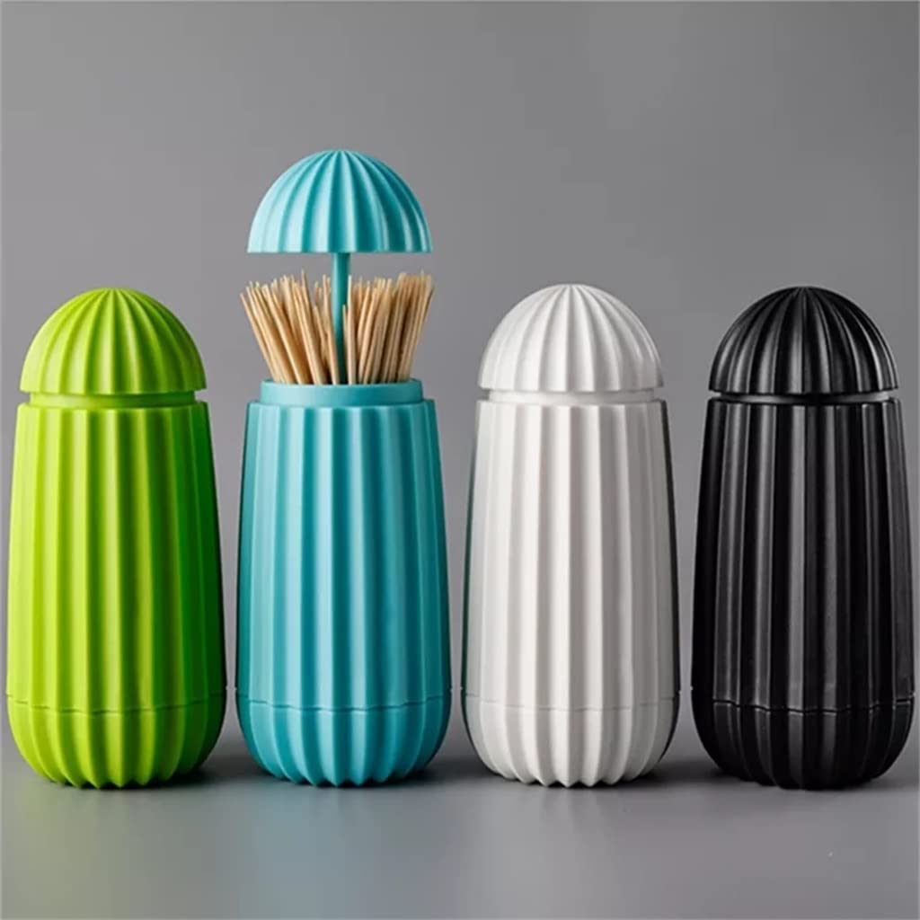 Porta stuzzicadenti Automatico a Forma di Cactus Porta batuffolo di Cotone Scatola portaoggetti in bambù Decorazione Tavolo da Pranzo per la casa (D Come Mostra)