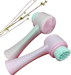 A Escova Facial 2 em 1 limpa profundamente, esfolia e massageia a pele, esponja de silicone e promove limpeza eficaz Prova de Água e manual, ideal para skin care e remoção de maquiagem.