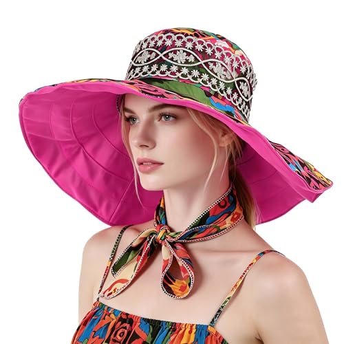 Sombrero reversible de verano para mujer con visera grande miniatura 4