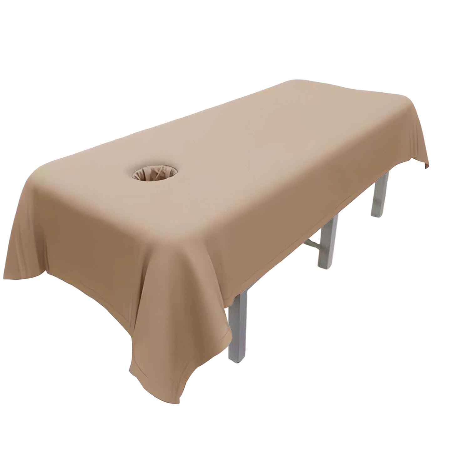 Massage Table Sheets Milk Cotton,Massage Table Cover,Massage Linens, Massage Fitted Sheet, Massage Face Rest Cover with Hole, Sutiable for Beauty,Spa 55 * 95 in (Khaki with Hole)-image-12