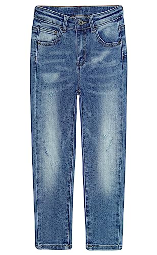 KIDSCOOL SPACE Baby Little Big Girls Jeans,Elastic Waistband Inside High Strecth Soft Simple Desgin Denim Pants