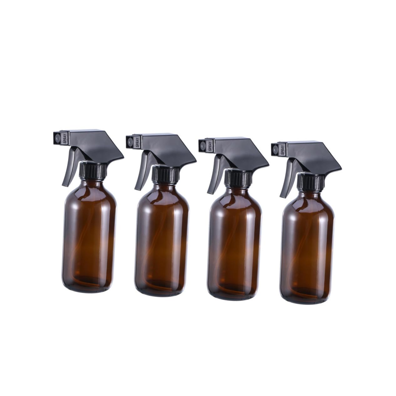 BESTYASH Braune Glas Sprühflaschen 4 Stück 250ml Nachfüllbare Wassersprüher aus Glas und Pp Einfach zu Bedienen zum Befeuchten von Pflanzen und Reinigungsmitteln
