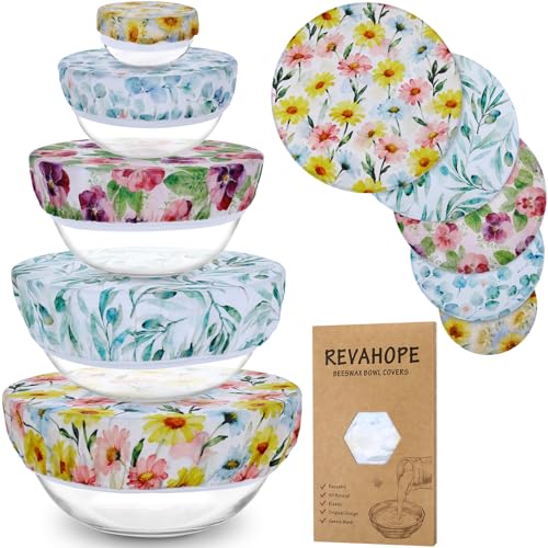 5Pcs Reusable Beeswax Elastic Bowl Covers for Bread Proofing and Food Cover - image 1