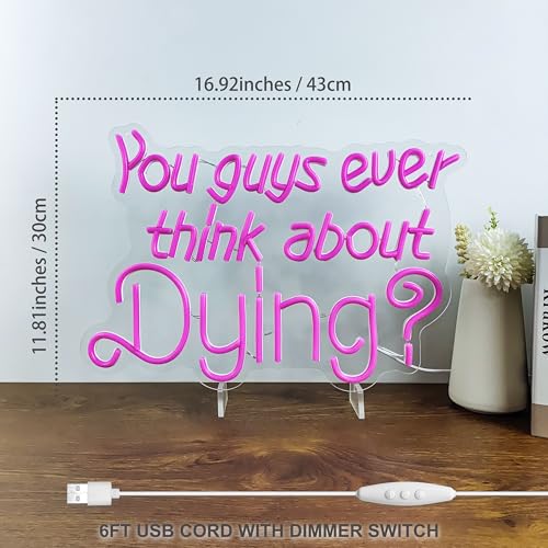 Image of Existential Neon Sign - Thought-Provoking Wall Decor, Pink Neon Light
