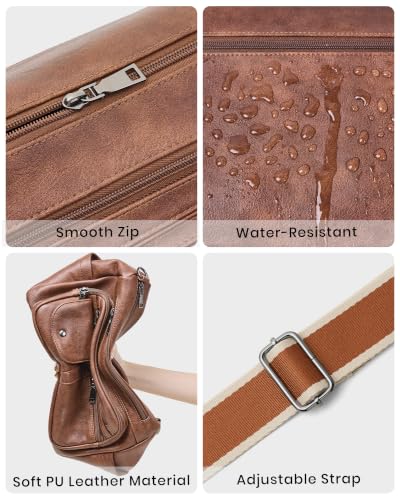 Image of Bluome Vegan Leather Crossbody Purse for women Multi Pocket Crossbody Bag Messenger Bag Travel Purse Handbag Shoulder