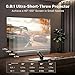 [Built-in Apps & 2025 Upgraded] Mini Projector with Wi-Fi 6 & Bluetooth 5.4, 1080P 4K Support Full HD, Auto Keystone 360° Portable Home Cinema Smart Projector for iOS/Android X1
