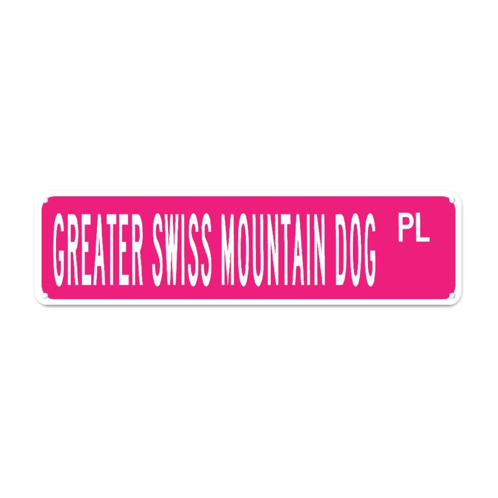 Greater Swiss Mountain Dog PL Vintage Tin Signs Art Plaque Aluminum for Bedroom Kitchen Garden Wall Pub Club Coffee Funny Decor 4x16 Inch