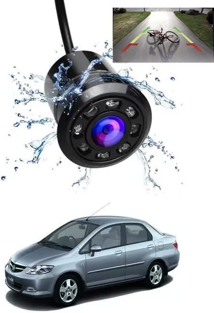 AYW Waterpoof Car Rear View 8 LED Night Vision Vehicle Camera System, 170 Wide Angle HD CMOS Auto Parking Assistance for Honda CityZX 2004 Onwards