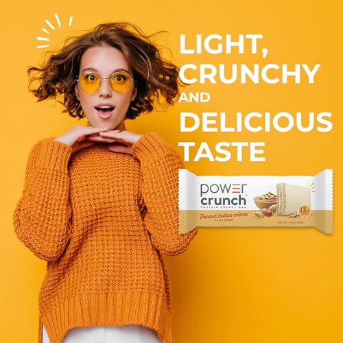 Image of Power Crunch Protein Energy Wafer Bars, Peanut Butter Creme, 1.4 Ounce (12 Count)