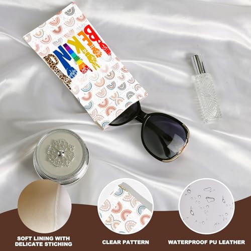 Image of Anikathy 2Pcs Sunglass Eyeglass Glasses Case Soft PU Leather with Cleaning Cloth Portable Glasses Pouch Bag for Men Women