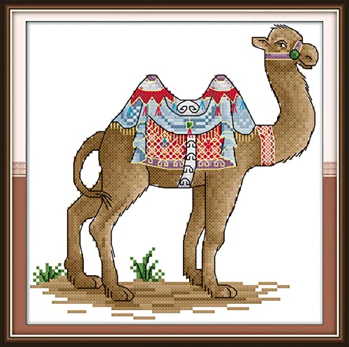 Kits de punto de cruz 11CT bordado estampado de camello 40x50 cm