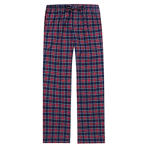 Noble Mount 100% Cotton Mens Flannel Pajama Pants with Pockets & Drawstring