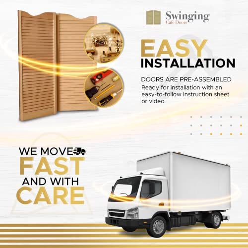 Swinging Door| Cafe | Saloon Doors Hardware Double Acting Gravity Satin Brass Finish -All Metal Brackets #TOP3