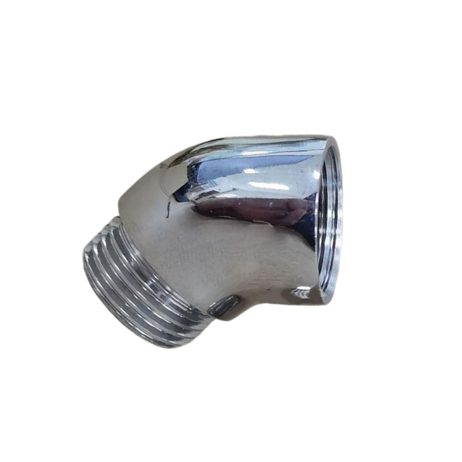 Kfwfuaee Silver Brass Hand Shower Elbow Adapter 135 Degree Rotating Shower Hose Connecter Easy Installation Shower Adapter Shower Head Joint