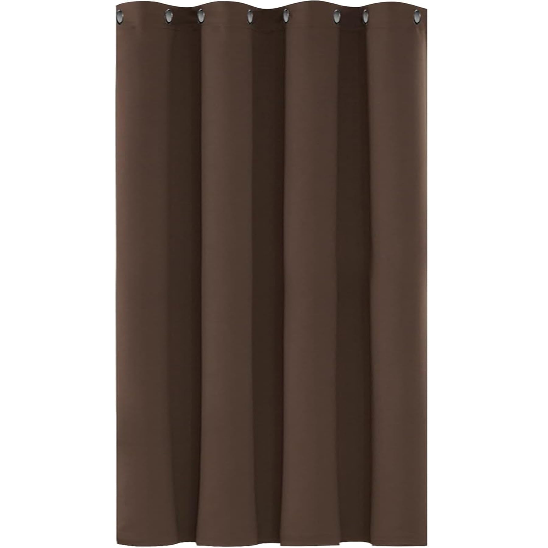 Thermal Insulated Curtains, 140 x 145 cm(55 x 57inch) Super Soft Solid Ring Top Curtains Sunlight Blocking & UV Protected for Bedroom Windows, Brown