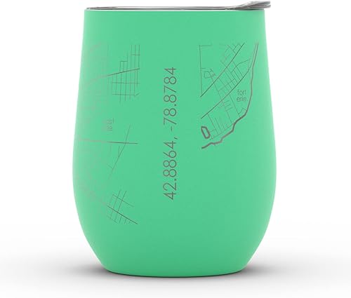 Vista 1161 de Well Told Lexington Kentucky Map - Vaso de vino aislado con grabado de mapa de Kentucky, taza de acero inoxidable grabada (12 onzas, verde domingo)