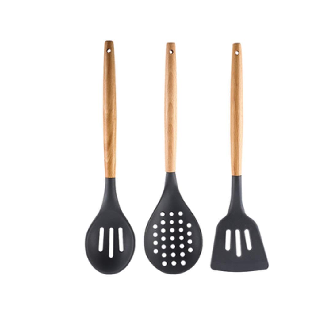 Spatule en Silicone antiadhésive Spatule de Cuisine Domestique Résistant aux Hautes températures Spatule en Silicone Souple Cuillère à Frire Protecteur Ensemble d'ustensiles de Cuisine