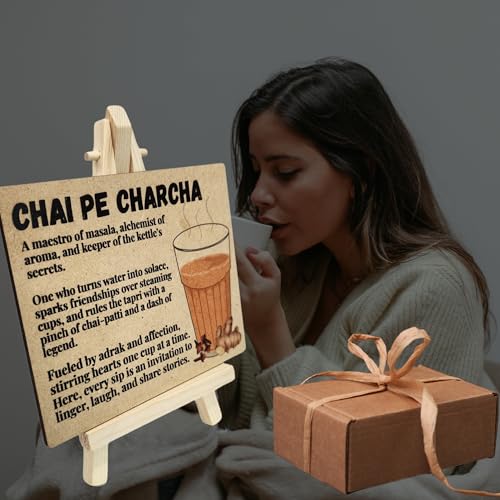 tinydabba Wooden Chai Pe Charcha Plaque with Easel by tinydabba - 4