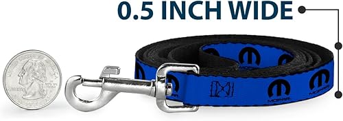 Miniatura 4 de Dog Leash Mopar Logo Repeat Blue Black 6 Feet Long 1.0 Inch Wide