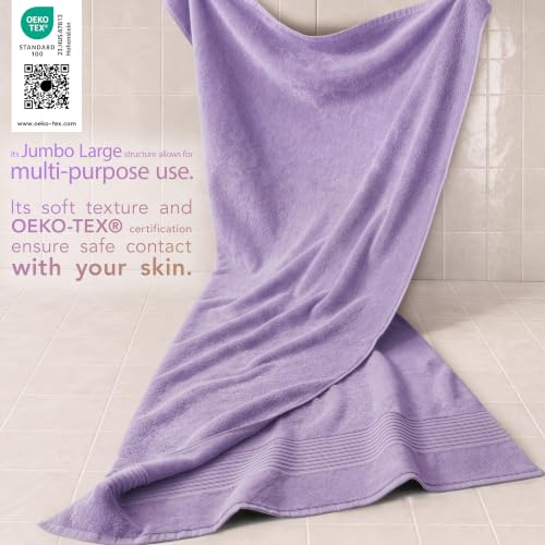 Image of Cotton Paradise 100% Cotton Turkish Towel Set, Soft Absorbent Quick Dry, 2 Piece 35x70 Bath Sheet Set, Lilac
