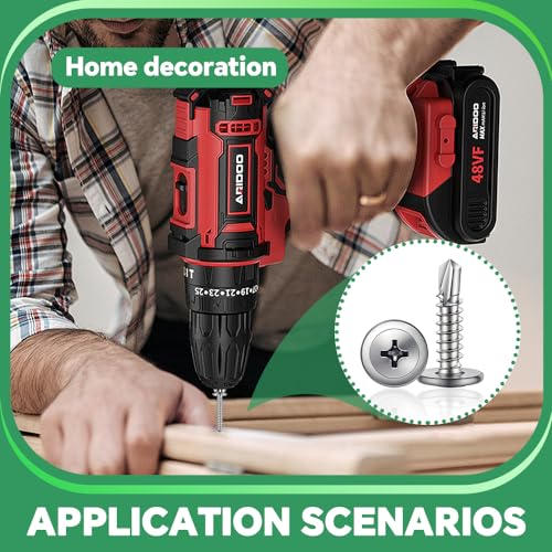 HXJDAM 150 Stück Selbstschneidende Schrauben Edelstahl, 4.2x32 mm Blechschrauben Selbstschneidend, Metallschrauben Selbstbohrende, Bohrschrauben aus 410 Edelstahl für Blech, Holz, Kunststoffe mit Bit