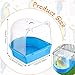 Honeydak 3 Pieces Clear Bird Bath for Cage Parakeet Bird Cage Accessories Hanging Bath Box Parrot Bathing Tub with View for Cockatiel Conure Canary Budgies Parrots(Vivid Color)