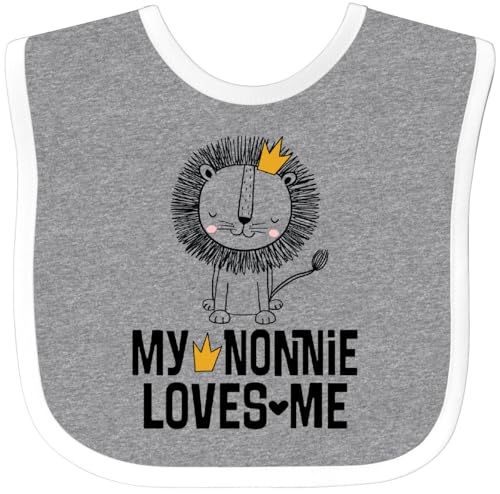 inktastic Nonnie Loves Me Grandson Lion Baby Bib