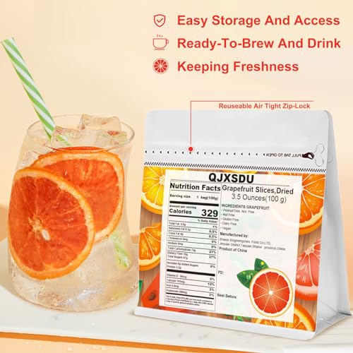 image for QJXSJDU Dried Grapefruit Slices,Dehydrated Grapefruits Flowers for Coc