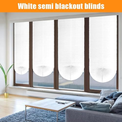 Jonuin 4 Pack Temporary Blinds, 90x180CM No Drill Stick on Blinds, Easy to Cut and Fit Self Adhesive Blind for Windows, Doors, Kitchen, Bathroom, Bedroom Blackout Thermal Privacy Protection (White) - Image 3