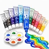 Artist-Grade Glass Paint Stained Transparent Glass Window Paint Set Great for Glass Painting Wine Glasses Light Bulbs Ceramic Non-Toxic Waterproof Christmas Art Decor(12 Colors/5.04Oz)