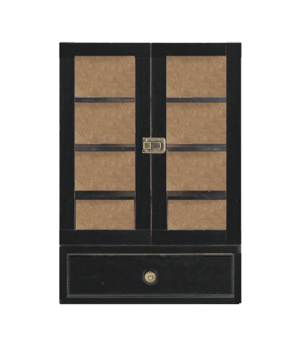 JUTSTJUKO 11x16 Shadow Box Frame Display Case with 3 Shelf,2 Doors and 1 Drawer Display Case Box for Memorabilia,Baby Items,Wedding Memories,Crafts,Tickets and Photos (Black)