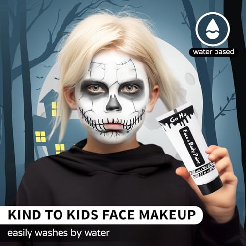 image for Go Ho Clown White Body Paint Washable(2.37oz),Water Based Professional