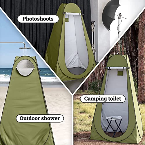 Image of Portable Pop Up Toilet Tent for Camping, Beach, Shower, Clothes Changing & Dressing Room - Travel Outdoor Hiking Privacy Tent (120x120x190cm)