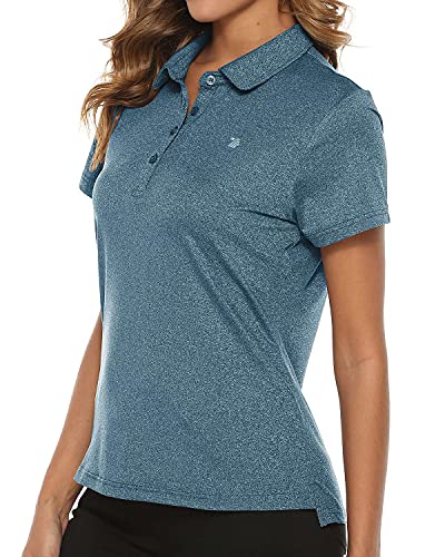 Mofiz Ladies Golf Shirts Short Sleeve Moisture Wicking Performance Polo Shirts Sea Blue Xs #TOP22