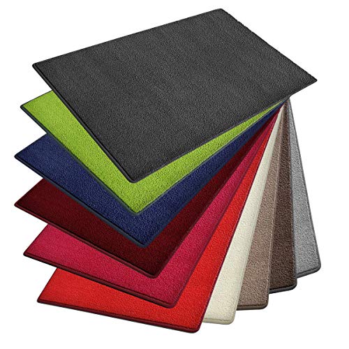 casa pura Teppich Noblesse | viele Größen | mit GUT-Siegel | flauschig getufteter Flor in modernen Farben | für Wohnzimmer, Schlafzimmer, Jugendzimmer (anthrazit, 200x400 cm)