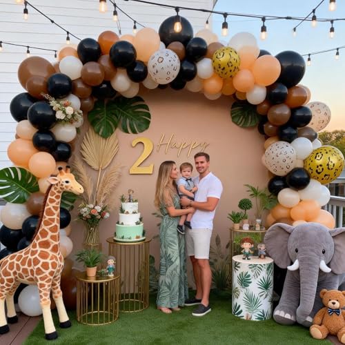 Cheetah Print Balloons Birthday Decorations, 12 Inch Animal Black Brown Nude Gold White Leopard Print Latex Balloons for Cheetah Birthday Baby Shower Wild Zoo Jungle Safari Theme Party Decorations by Paeyeq - Image 6