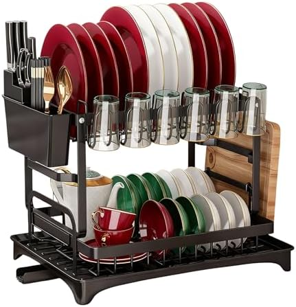 Escorredor de Louça Aço Carbono Inoxidável com Porta Pratos Talhe...