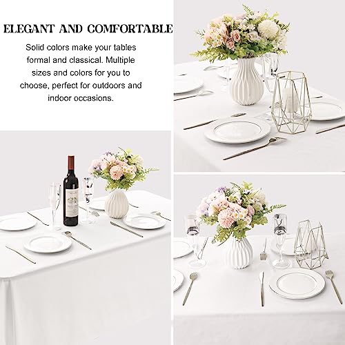 Image of 4 Pack Rectangle Tablecloth 60x102 Inch White Washable Polyester Table Cover for Wedding Dining Table Buffet Parties Banquet Decoration(White)